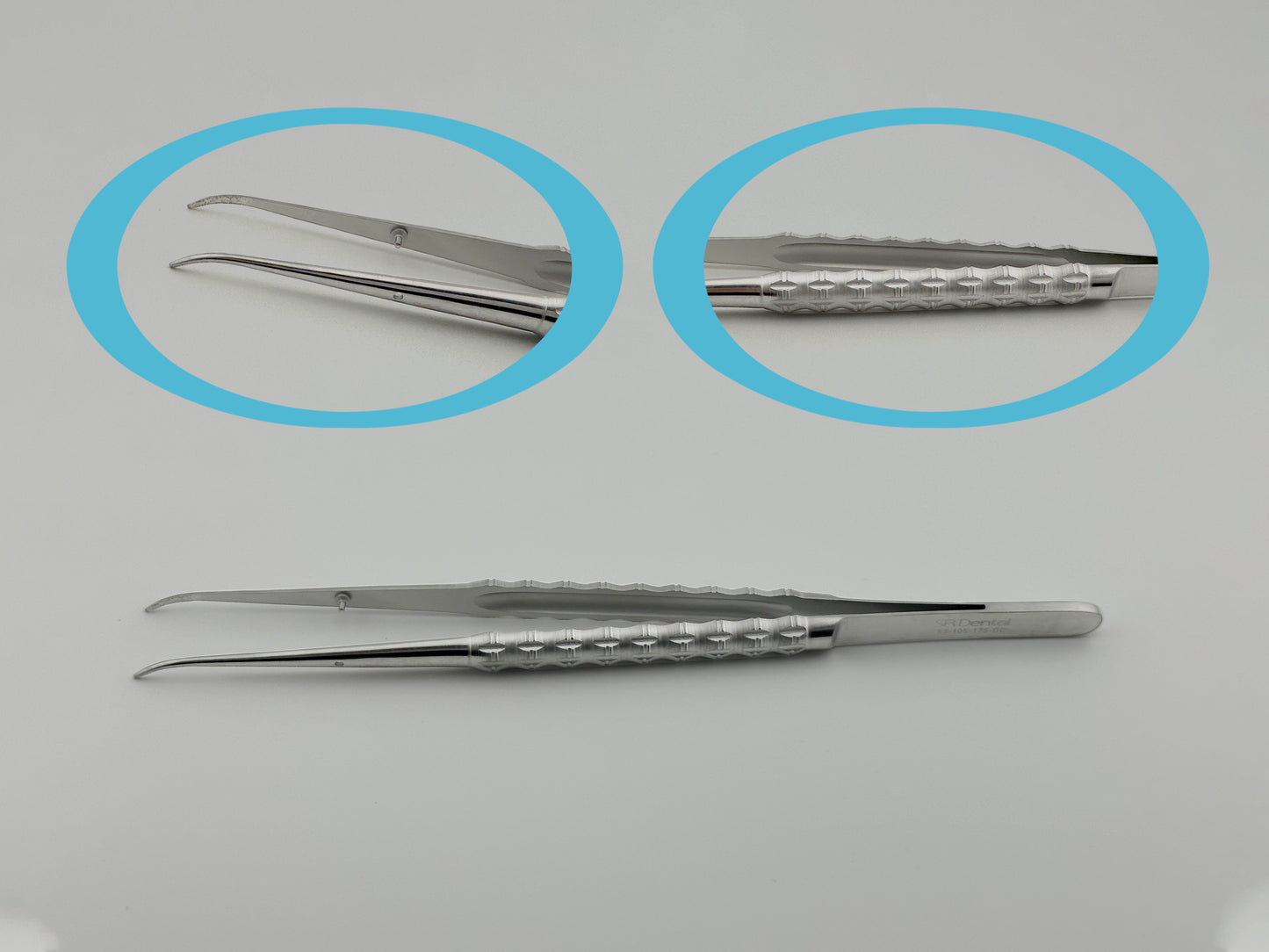 Micro Dental Pliers, 17.5cm, Lightweight, DLC coated, Curved Tip