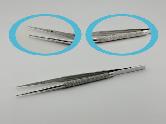 Plain Straight Micro Tissue Pliers, 18cm, Diamond Dusted
